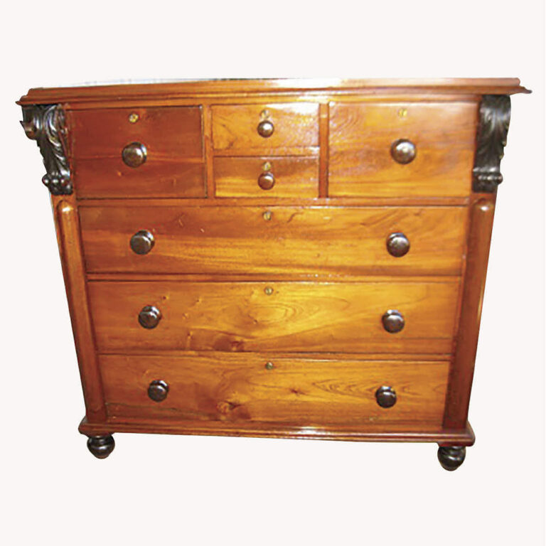 Large Victorian cedar seven drawer chest