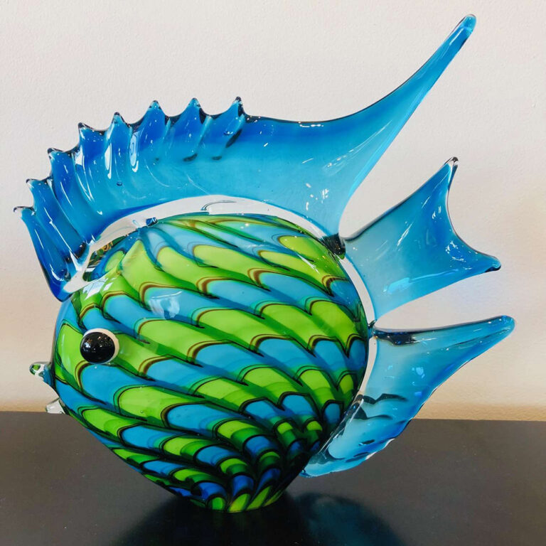 Large Murano art glass freeform tropical fish sculpture