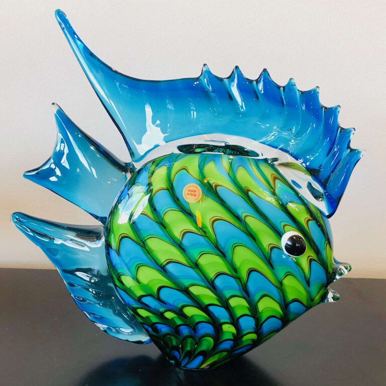 Large Murano art glass freeform tropical fish sculpture