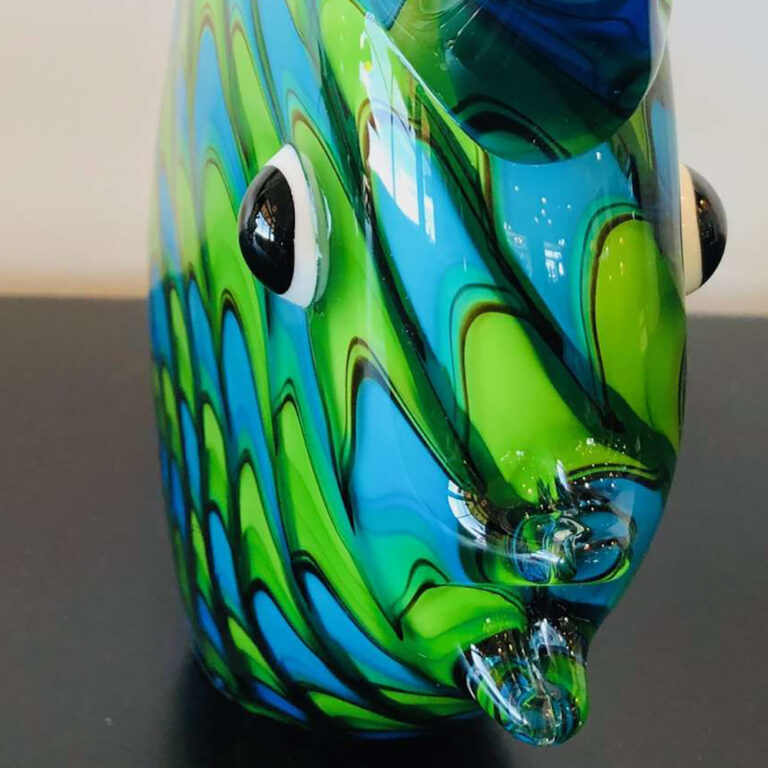 Large Murano art glass freeform tropical fish sculpture