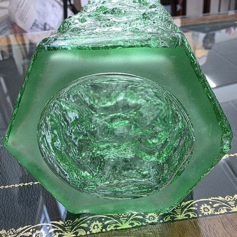 Moravia 1960s green glass vase