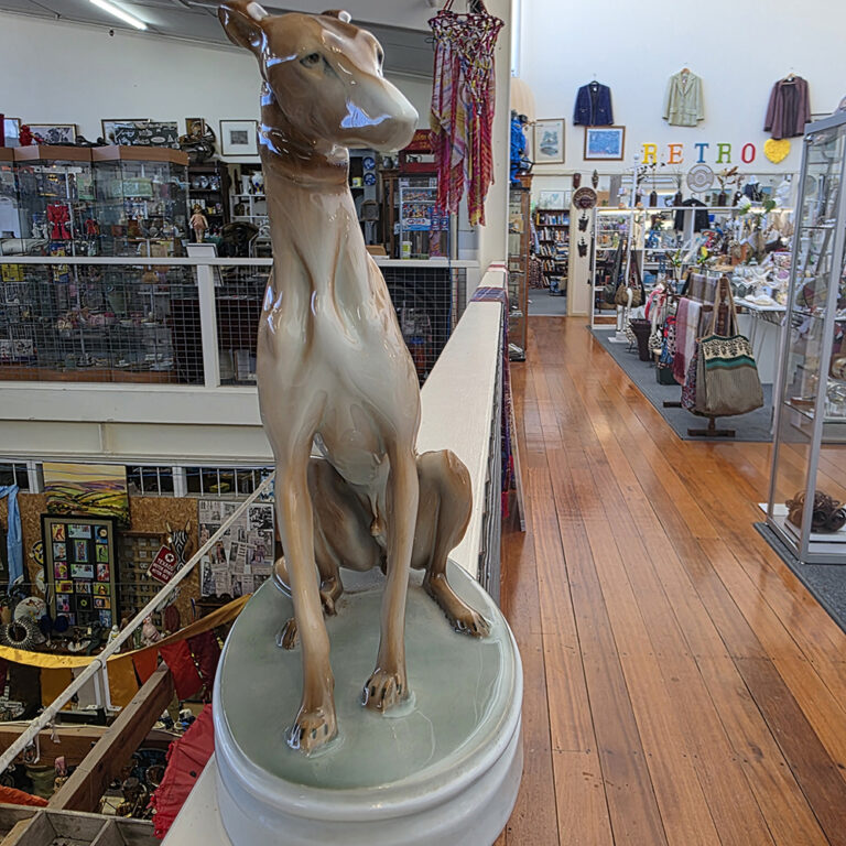 Vintage Zsolnay greyhound porcelain figure
