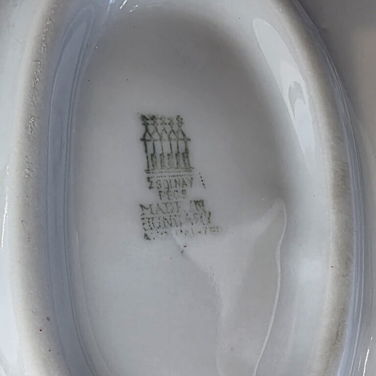 Vintage Zsolnay greyhound porcelain figure