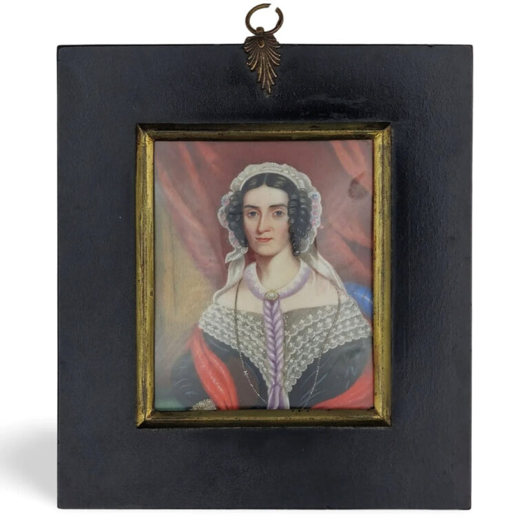 Miniature portrait of a lady Attr George Marshall Mather (Scots)