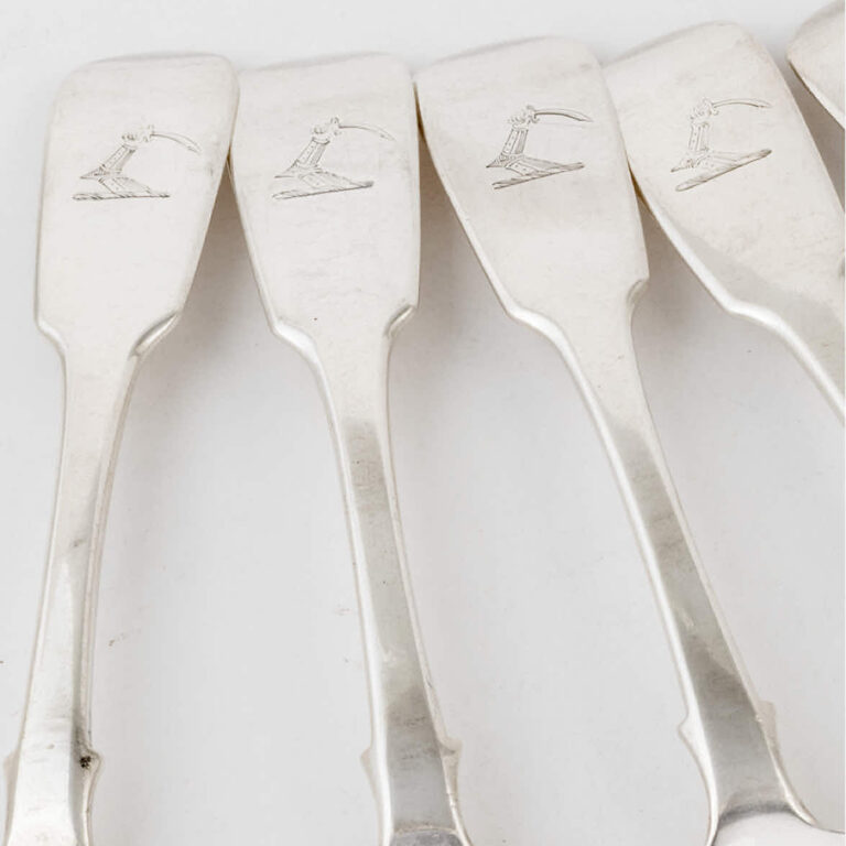 Set of 6 Victorian Irish silver spoons