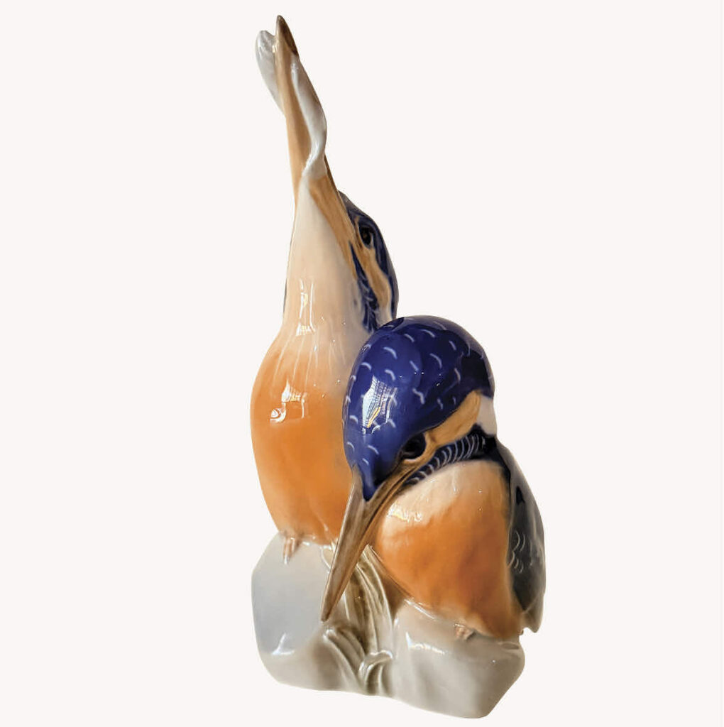 Royal Copenhagen porcelain figure of a pair of kingfishers