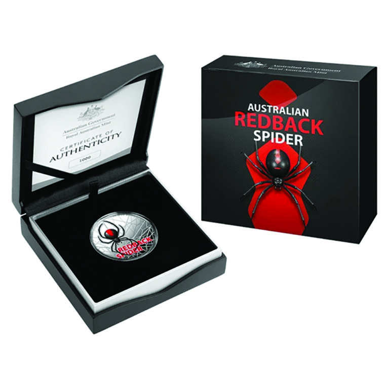 Australian RedBack Spider 2021 $5 coloured silver proof coin