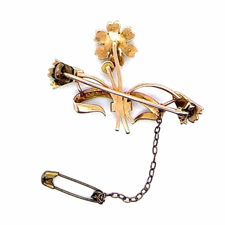 15ct turquoise and pearl brooch c.1900