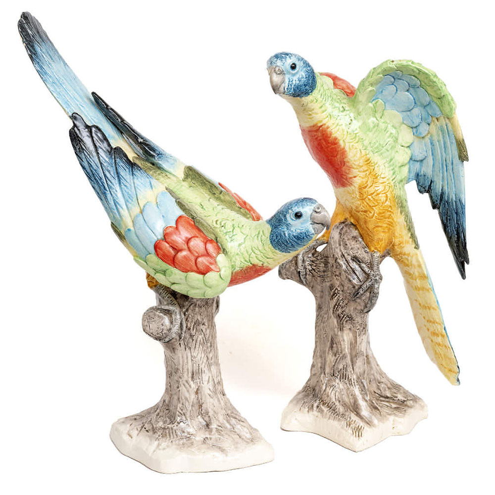 Australian pottery parrot figurines