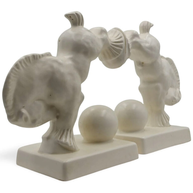 Pair of Spode Art Deco Velamour horse bookends