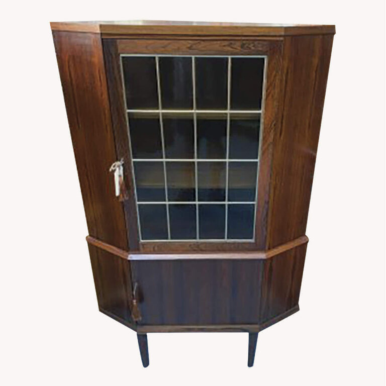 mid century corner cabinet