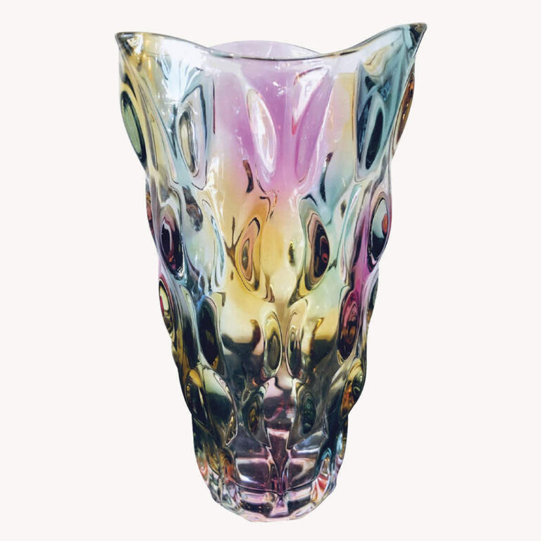 Murano art glass lobe vase