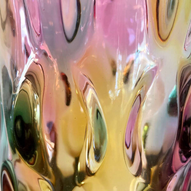 Murano art glass lobe vase