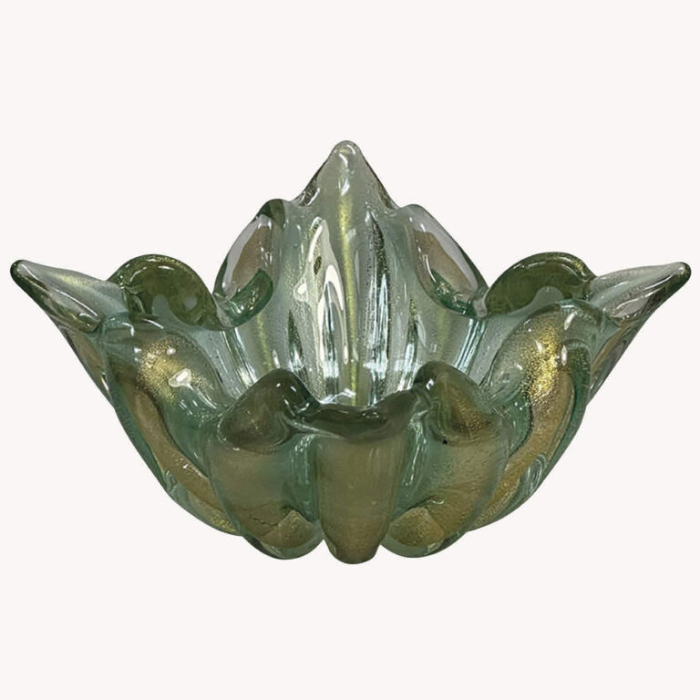 Murano glass green and gold bowl c.1970