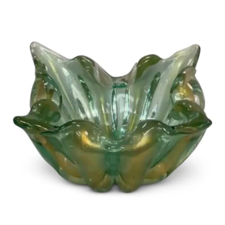 Murano glass green and gold bowl c.1970