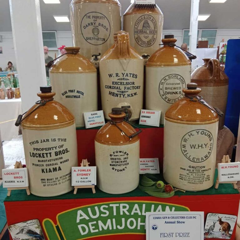 Australian demijohns at Cowra Collectors Fair
