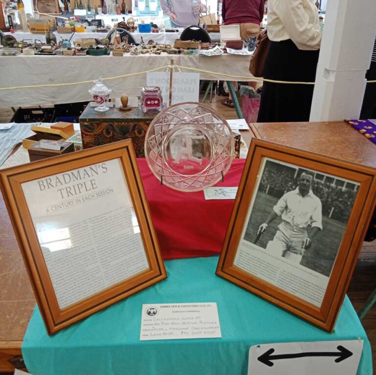 Donald Bradmans triple memorabilia at Cowra Collectors Fair