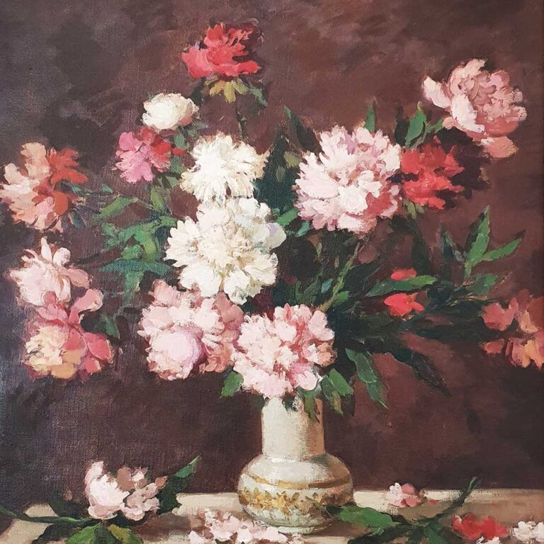 Russian School (20th century), untitled (Vase of Peonies)- RK&T Auction
