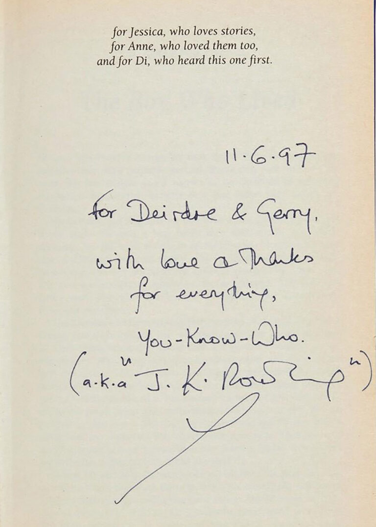 harry potter first edition inscribed