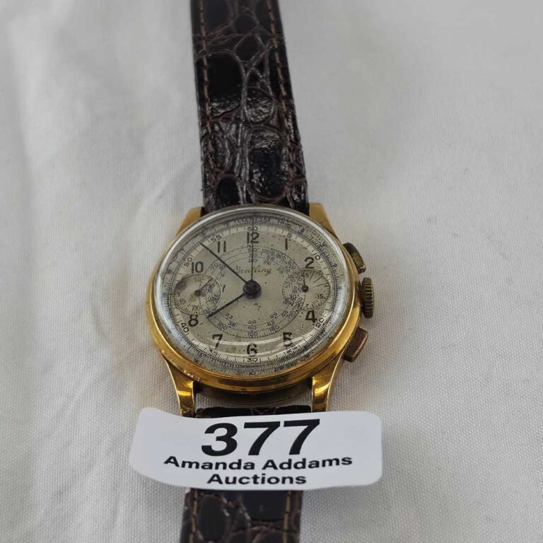 Breitling chronograph Tachy-Telemeter men's watch, 30 mm face, impressed No 463057, circa 1930-40