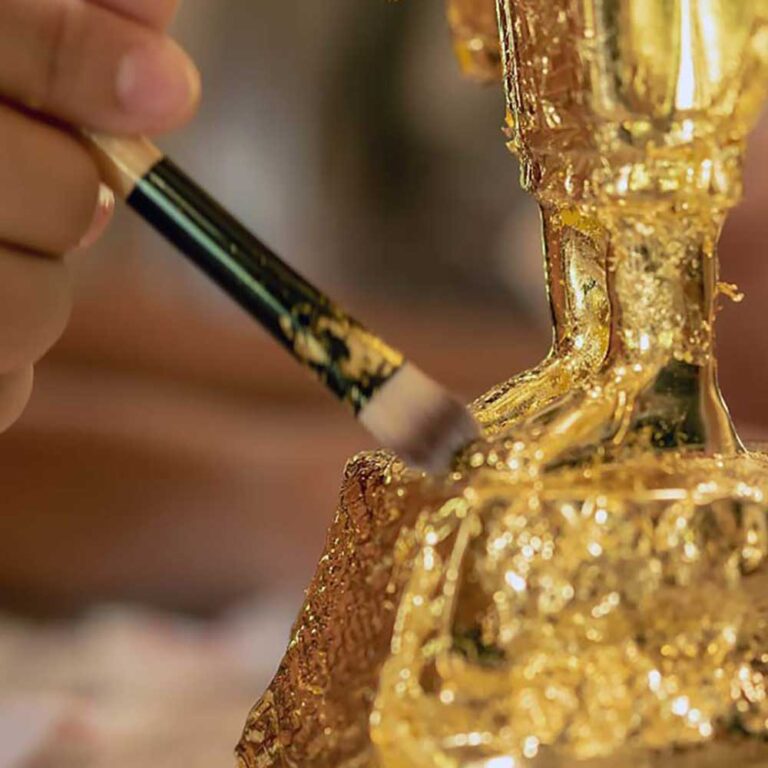 gold gilding in progress