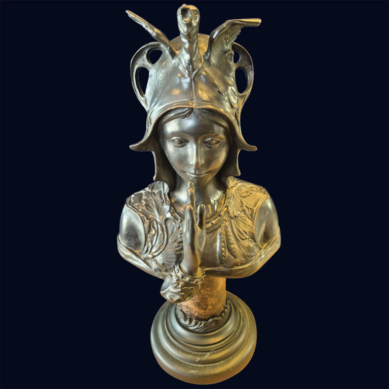 solid bronze sculpture bust of the goddess Athena