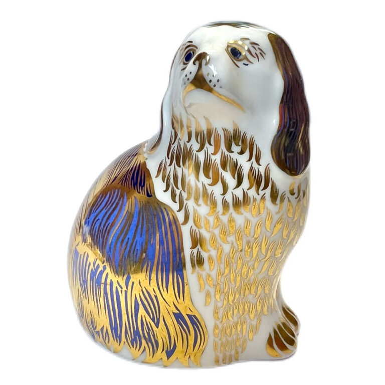 Vintage paperweight, King Charles Spaniel by Royal Crown Derby