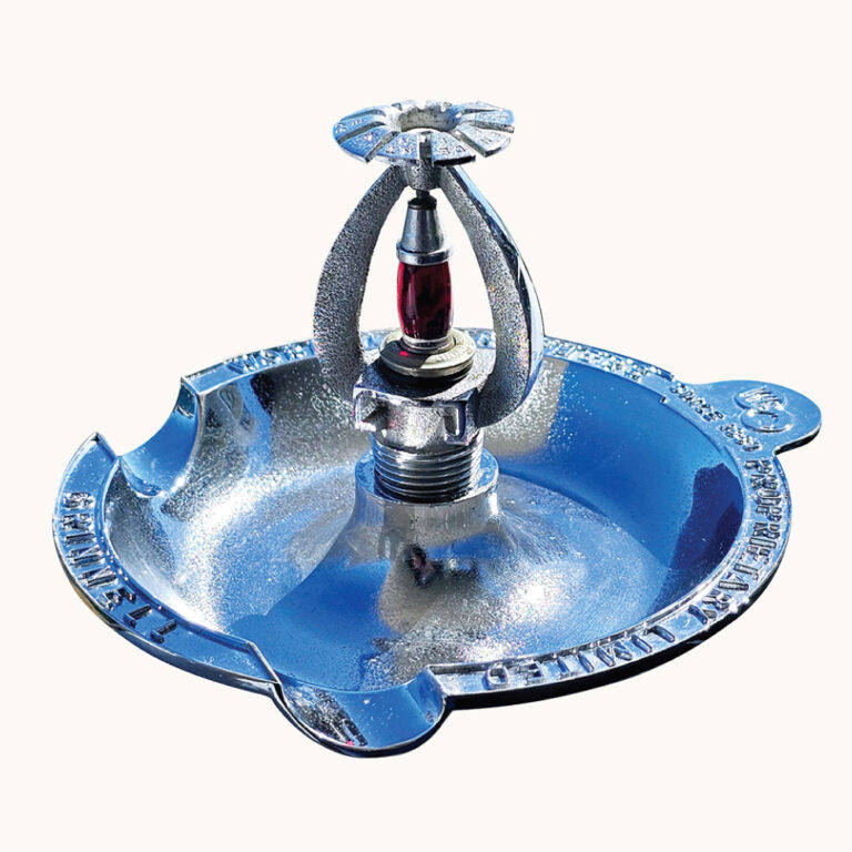 Wormald Grinnell chrome plated advertising ashtray