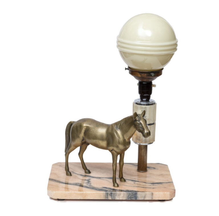 French Art Deco figural horse desk lamp c.1930