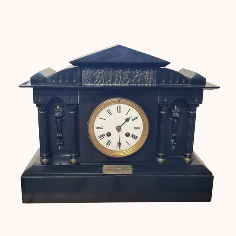 A Japy Freres French clock in a black slate case c.1900