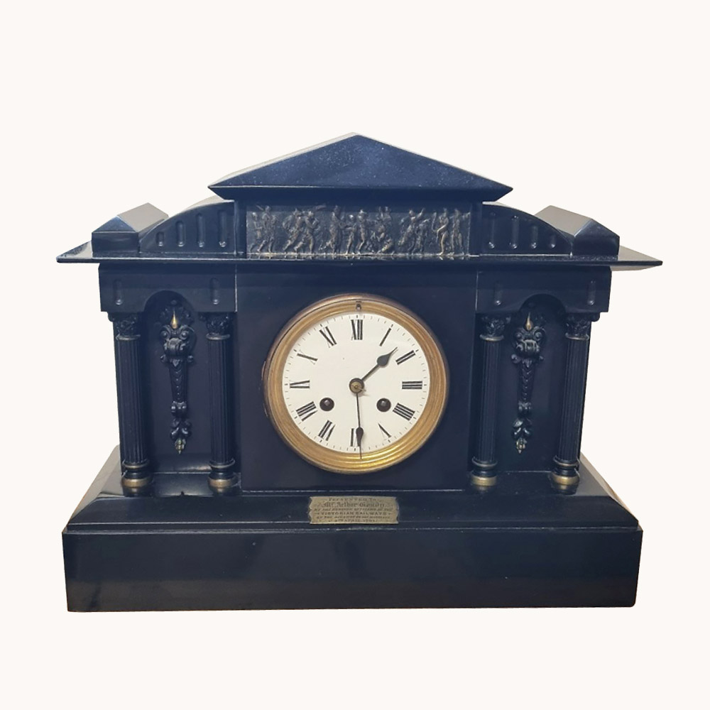 A Japy Freres French clock in a black slate case c.1900