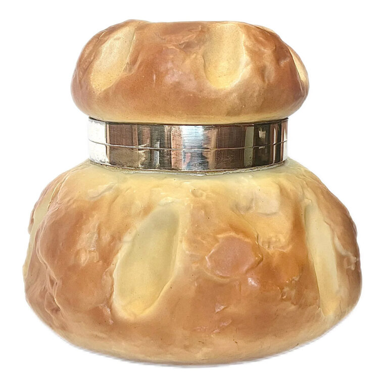 Antique biscuit barrel, Royal Worcester Country Loaf faux bread