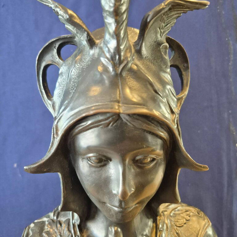 solid bronze sculpture bust of the goddess Athena