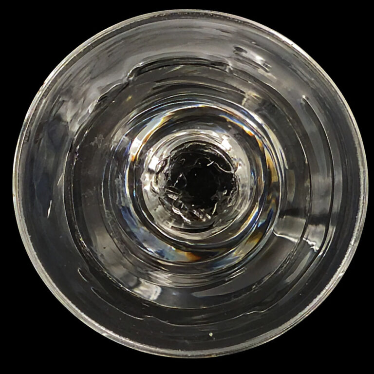English antique wine glass with engraving, c.1760
