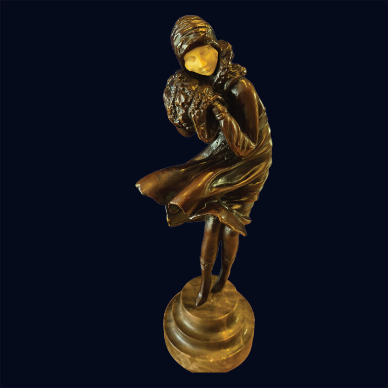 solid bronze Art Deco sculpture The Squall