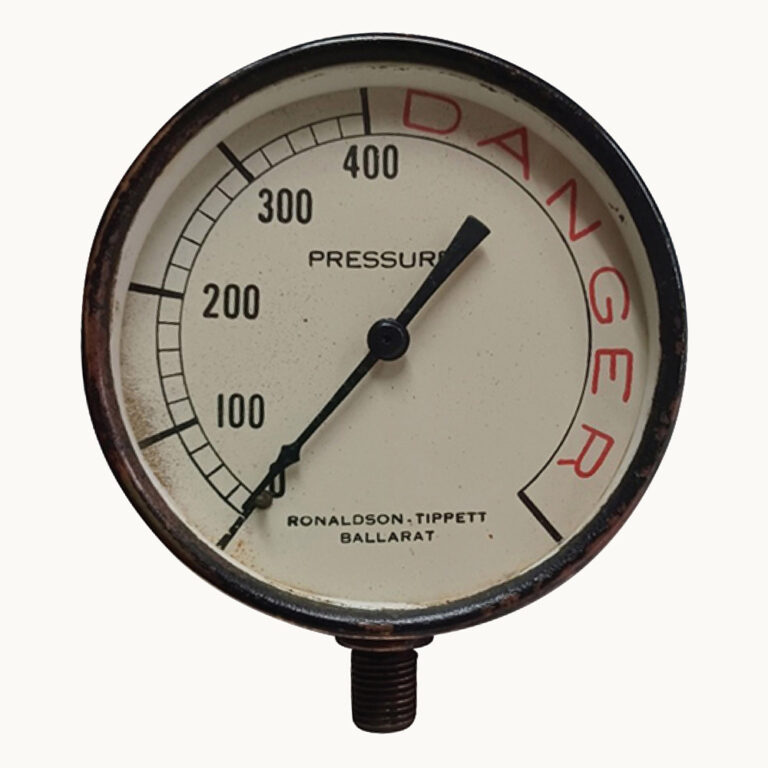 Vintage pressure gauge By Ronaldson-Tippett, Ballarat