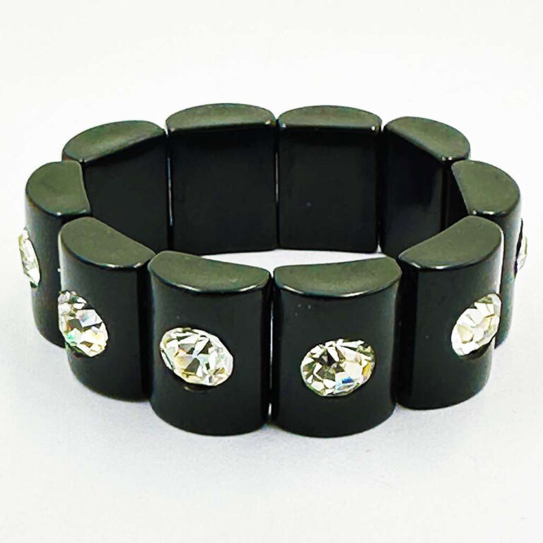 Art Deco bracelet set with rhinestones