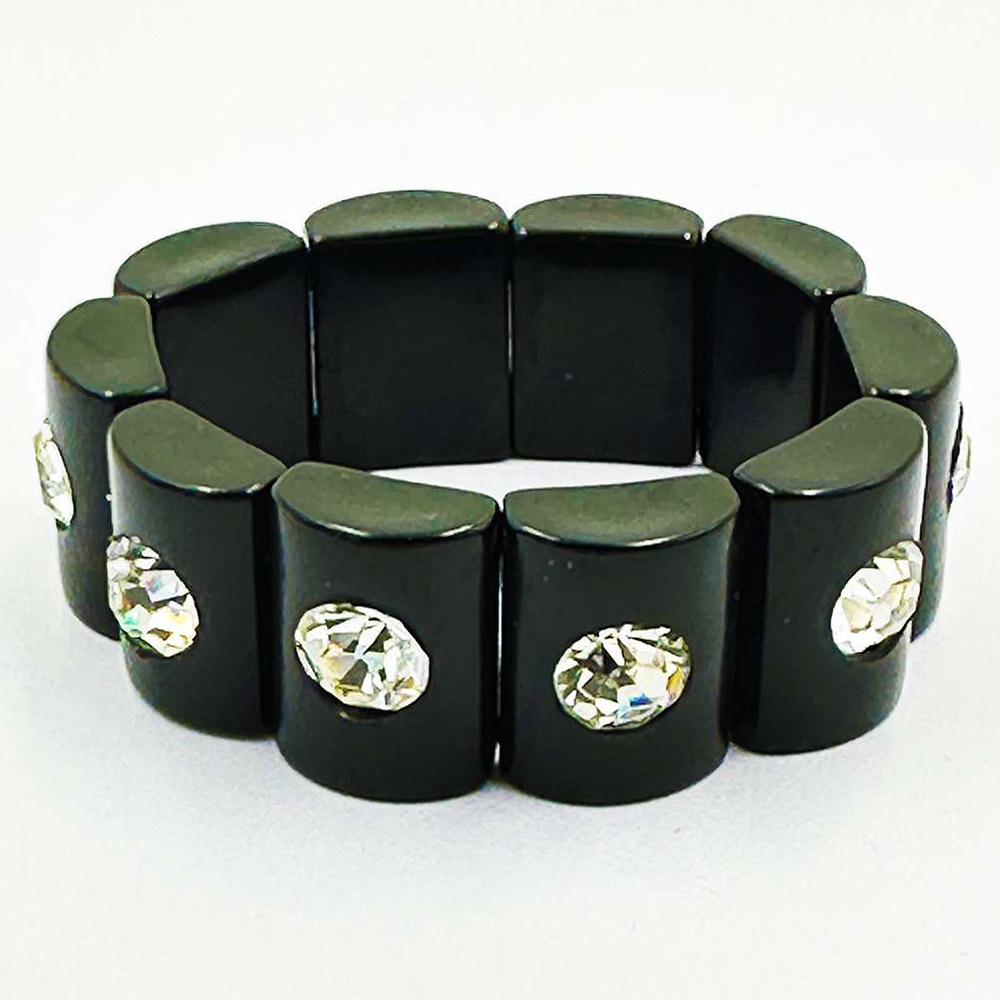 Art Deco bracelet set with rhinestones