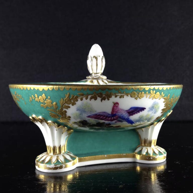 A Sevres porcelain triple salt