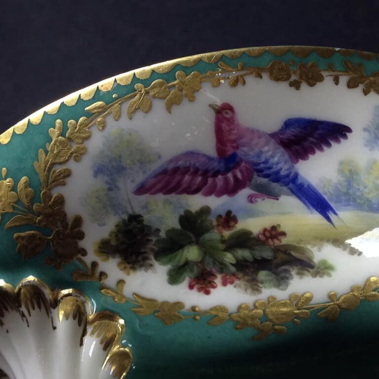 A Sevres porcelain triple salt
