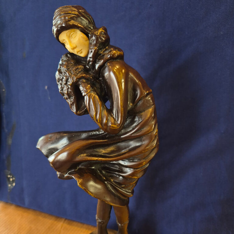 solid bronze Art Deco sculpture The Squall