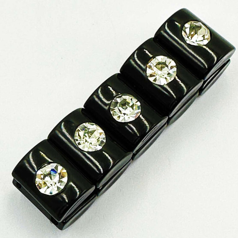 Art Deco bracelet set with rhinestones