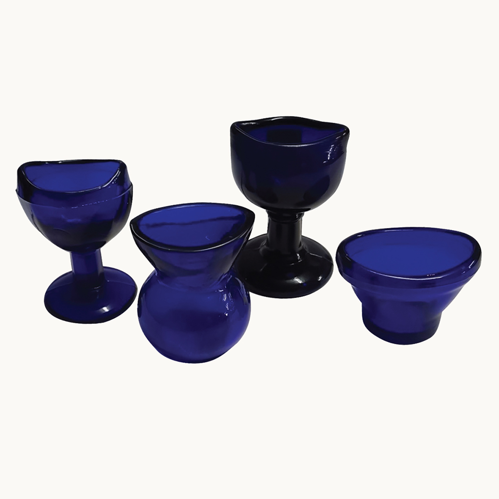 Cobalt blue glass eyebaths