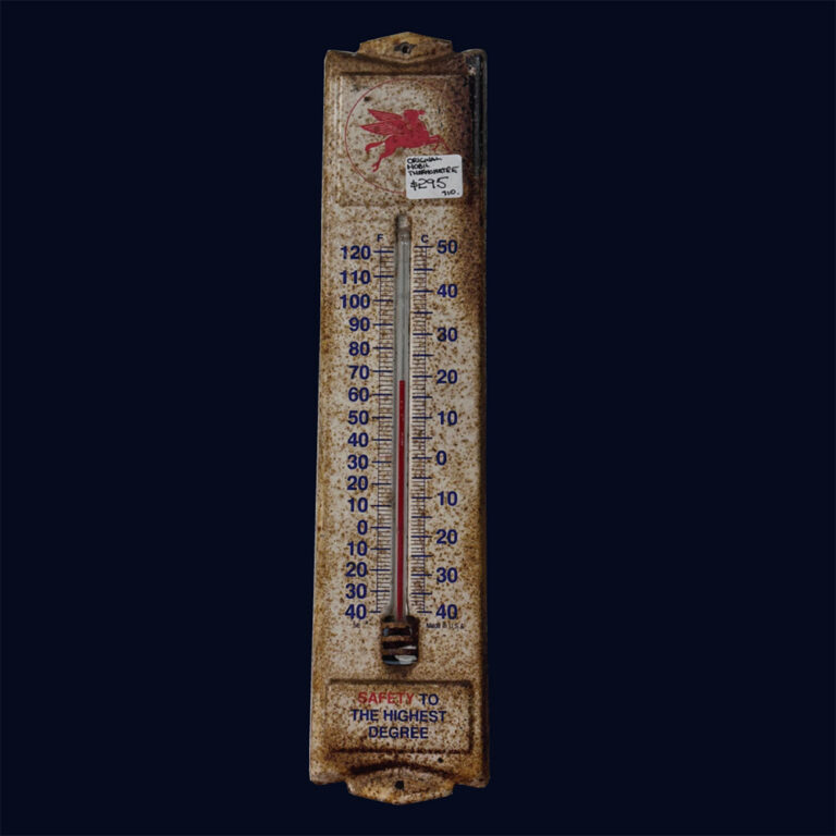An original screen print vintage MobilOil thermometer