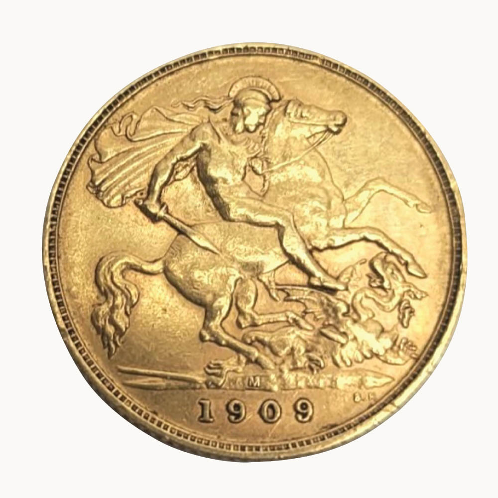1909 British gold half sovereign