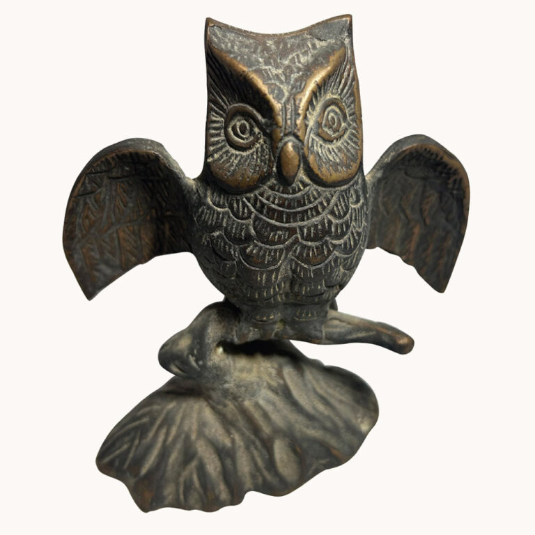 1980s brass owl figurine