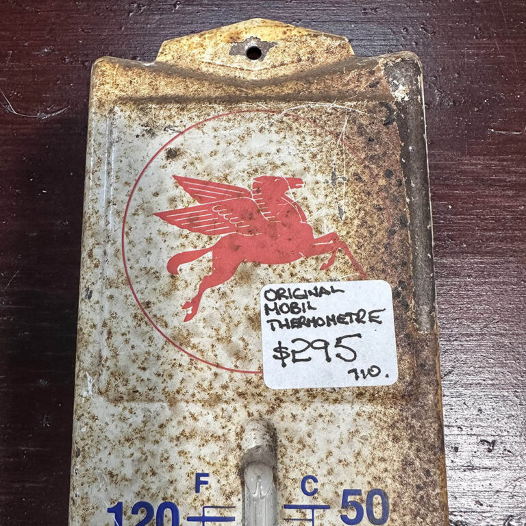 An original screen print vintage MobilOil thermometer