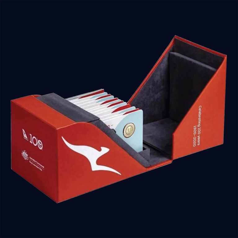 Qantas coins, boxed