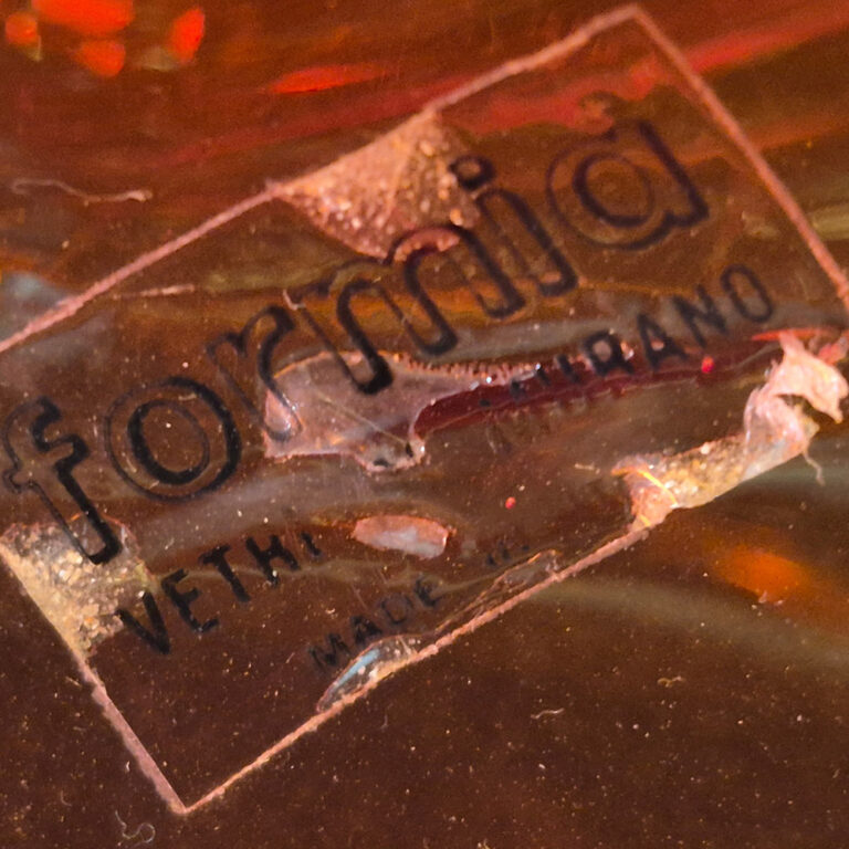 Formia Murano glass flame bowl