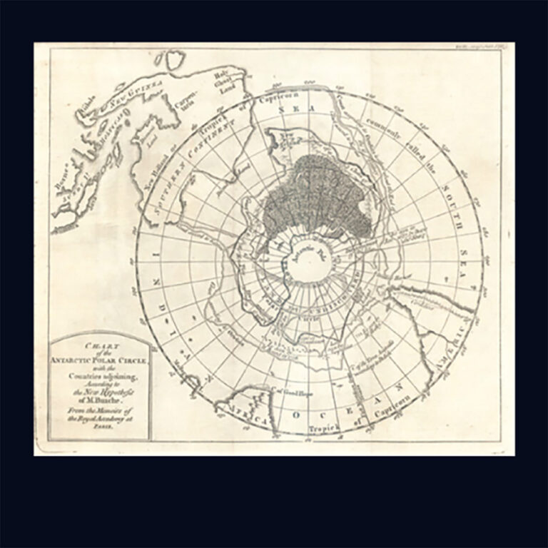 Original copperplate-engraved map by Philippe Buache, Antarctica, Australia and Holy Ghost Land c.1763
